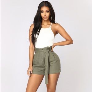 Linen Shorts - Olive